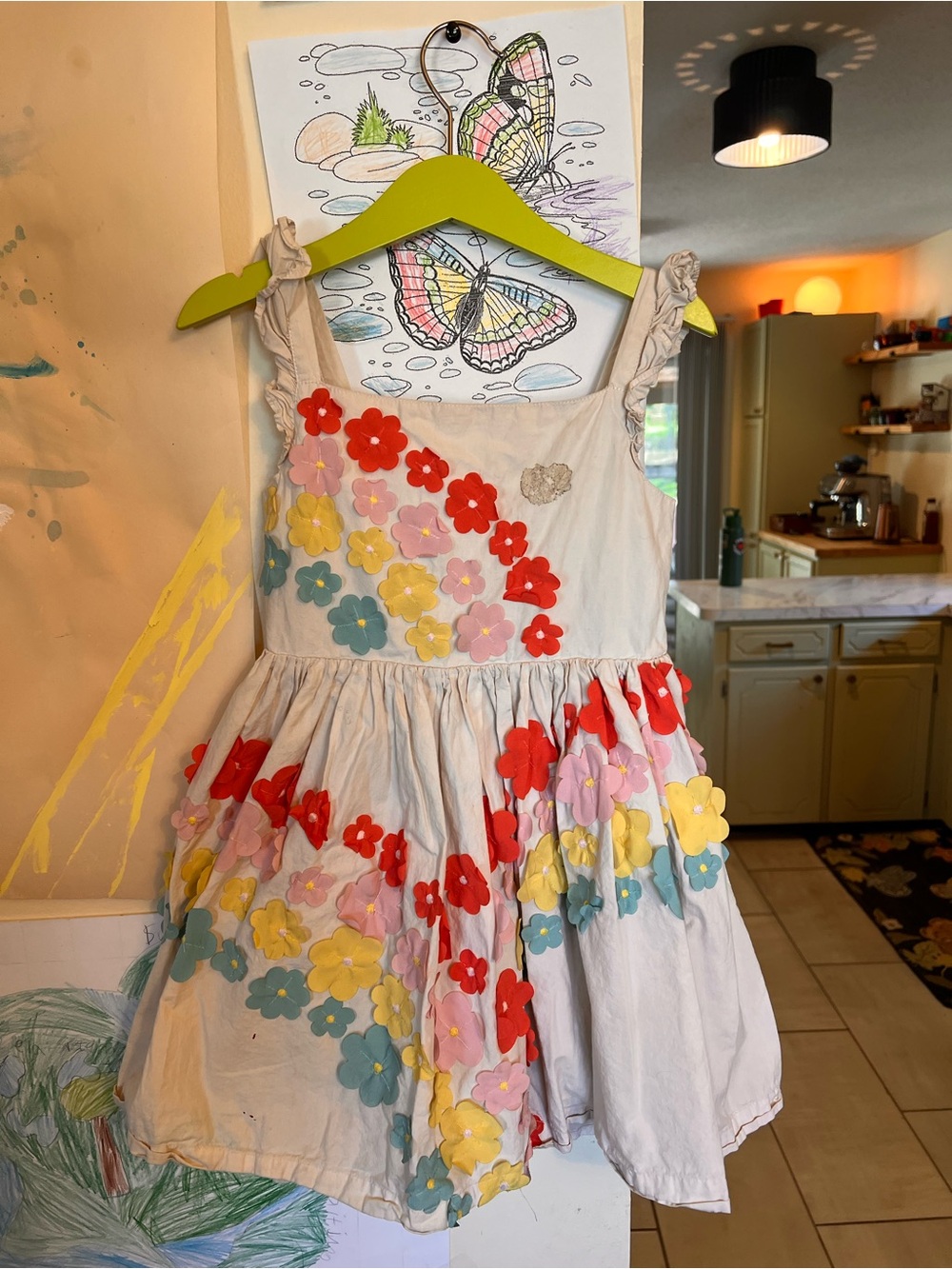 Mini Boden floral embroidered dress